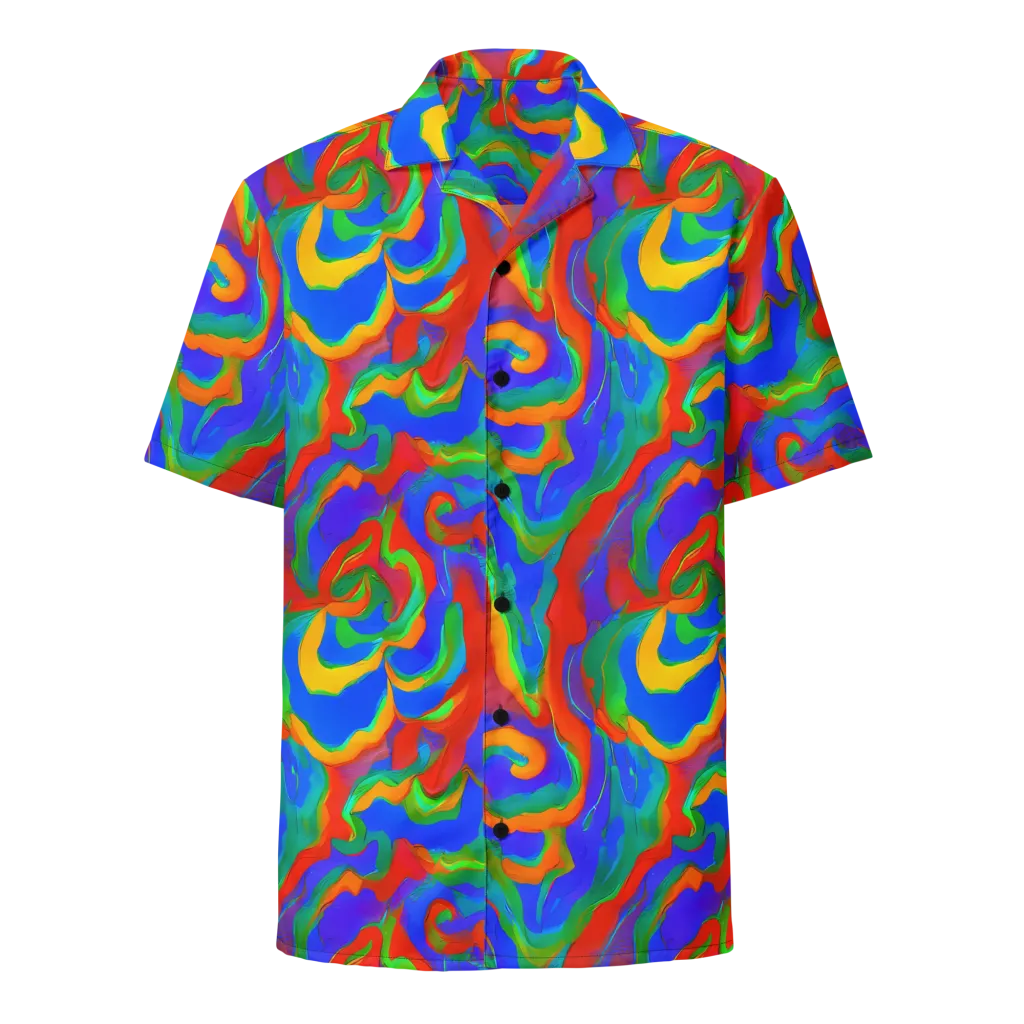 Rainbow Rapture on Button Shirt — Front