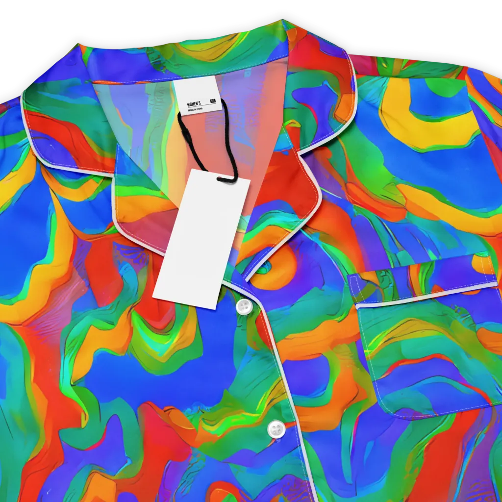 Rainbow Rapture on Women's Short Sleeve Pajama Top — Product details