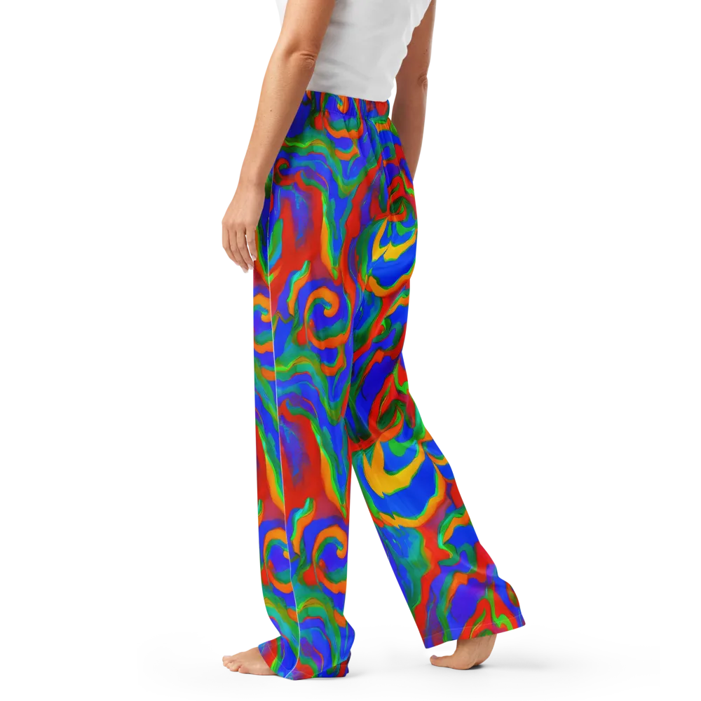Rainbow Rapture on Women's Pajama Pants — Left