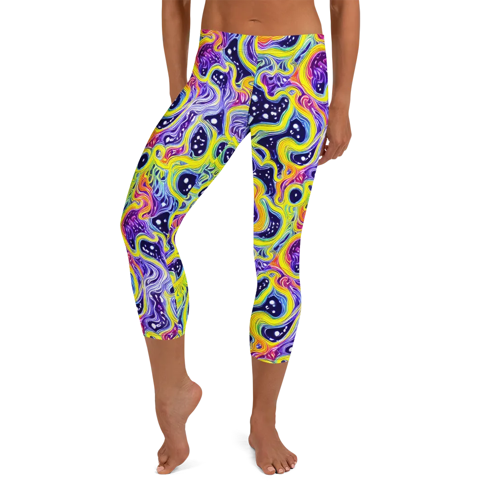 Prismatic Whirlpool on Capri Leggings — Front