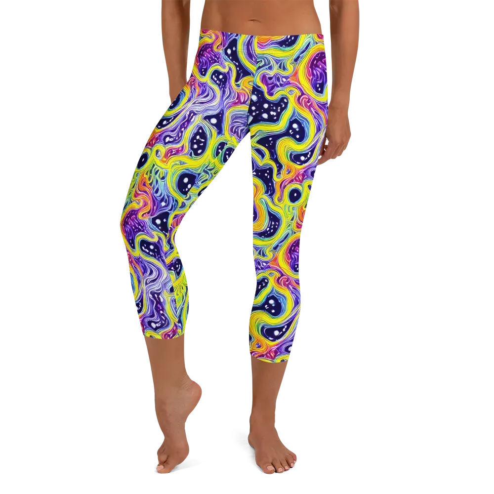 Prismatic Whirlpool on Capri Leggings — Front