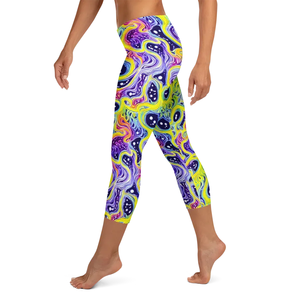 Prismatic Whirlpool on Capri Leggings — Left
