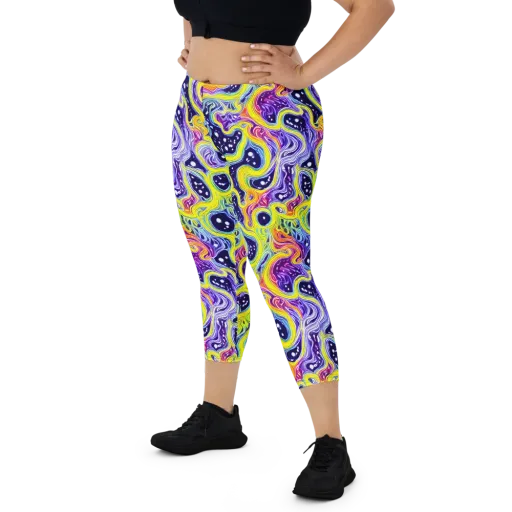 Prismatic Whirlpool on a Capri Leggings