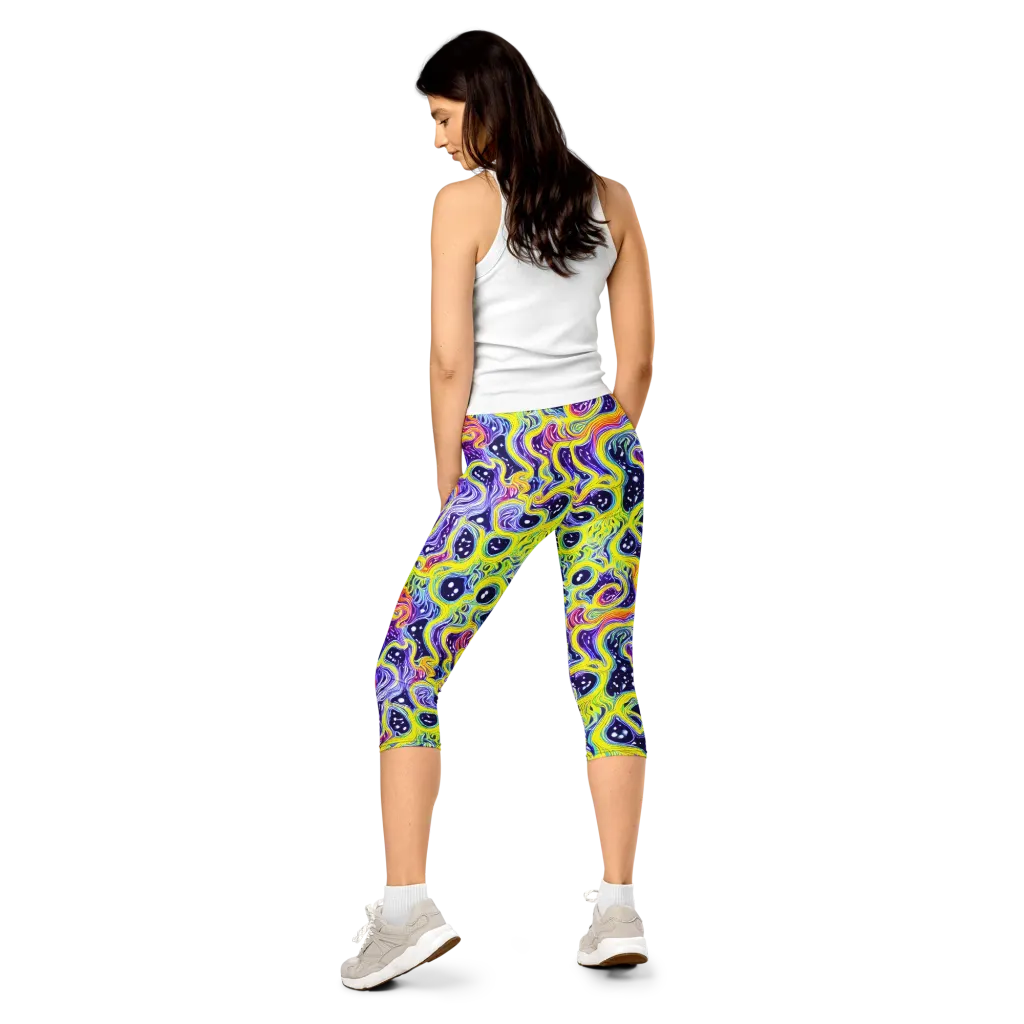 Prismatic Whirlpool on Capri Leggings — Back