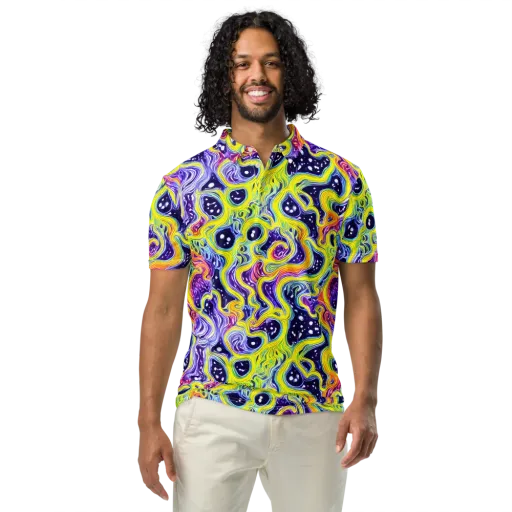 Prismatic Whirlpool on a Men's Slim Fit Polo Shirt
