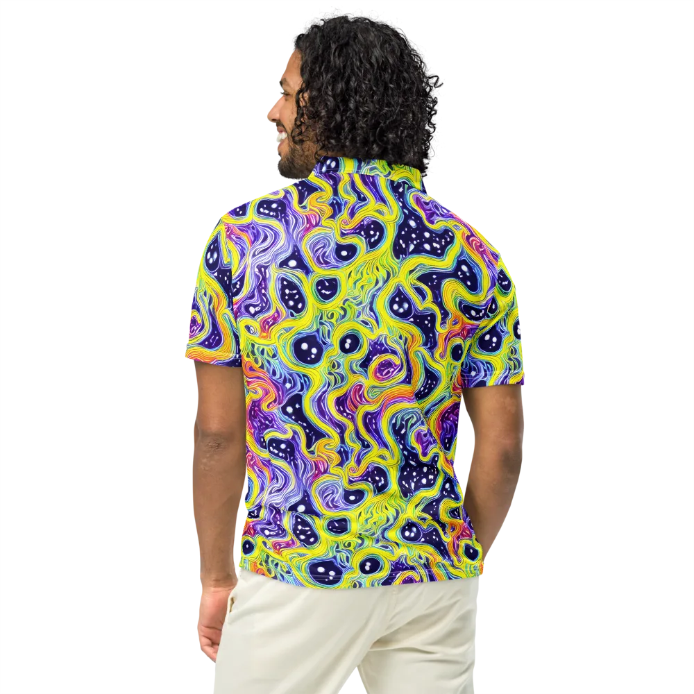 Prismatic Whirlpool on Men's Slim Fit Polo Shirt — Back