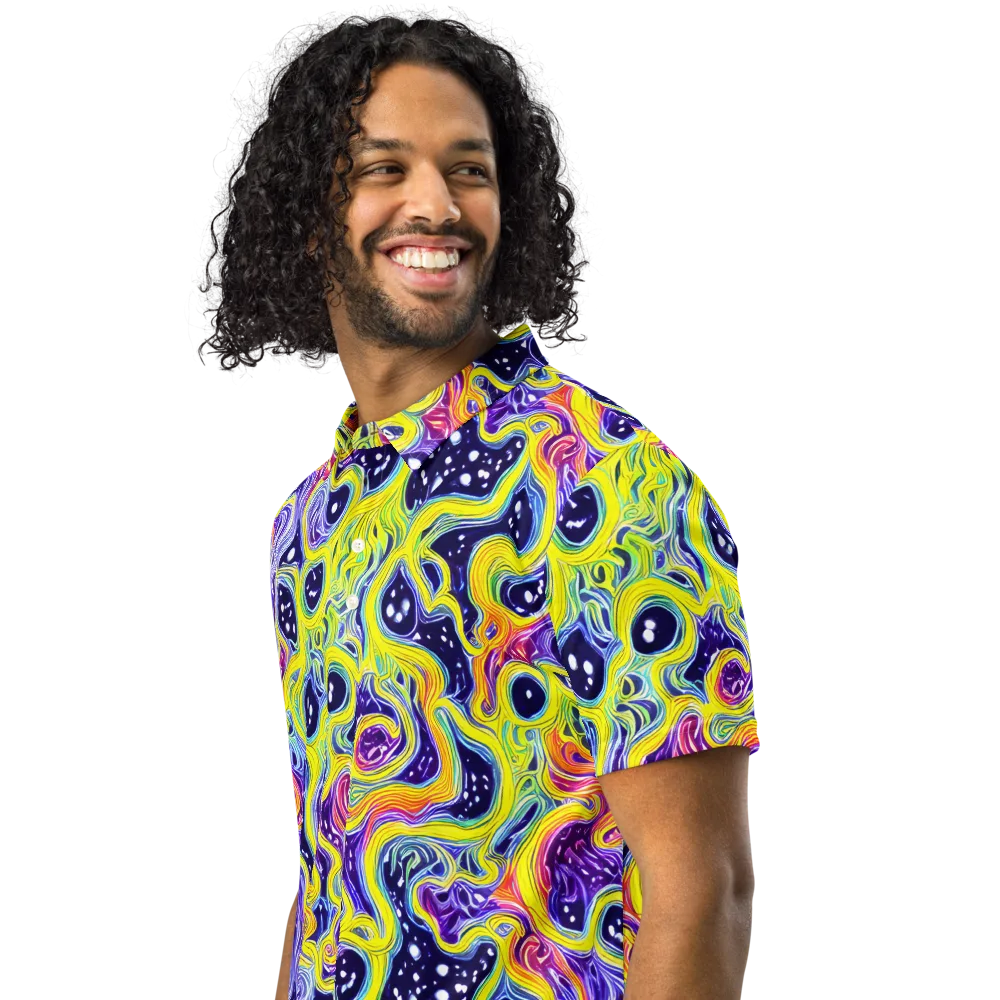 Prismatic Whirlpool on Men's Slim Fit Polo Shirt — Left Front