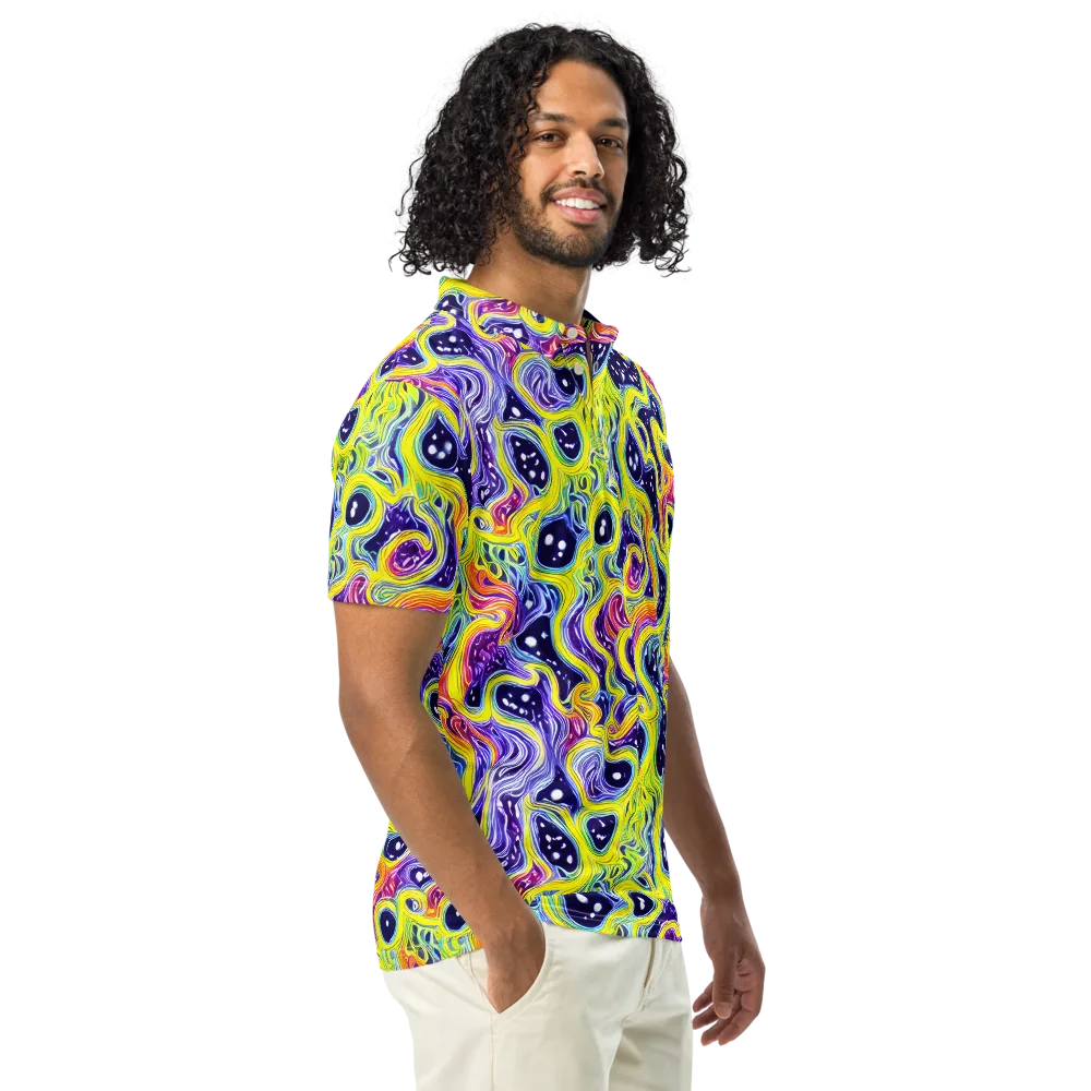 Prismatic Whirlpool on Men's Slim Fit Polo Shirt — Right Front