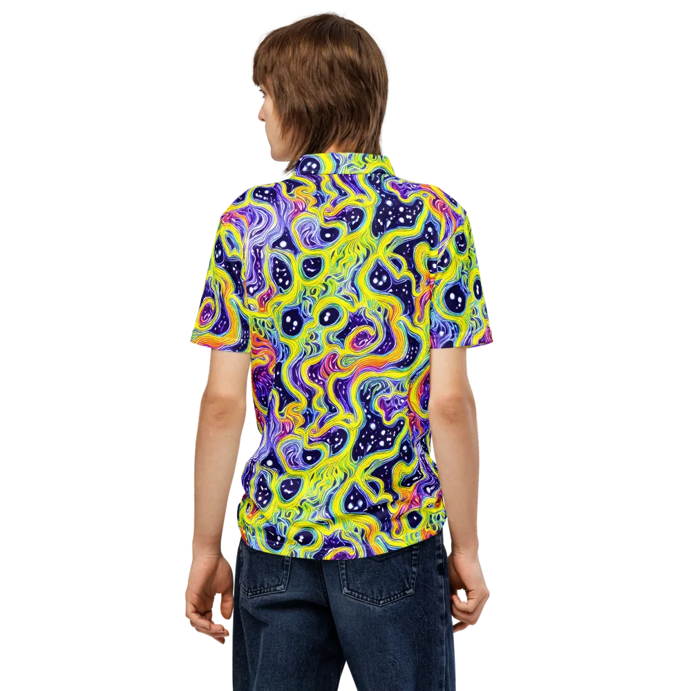 Prismatic Whirlpool on Men's Slim Fit Polo Shirt — Back