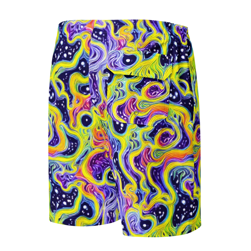 Prismatic Whirlpool on Men's Board Shorts — Back