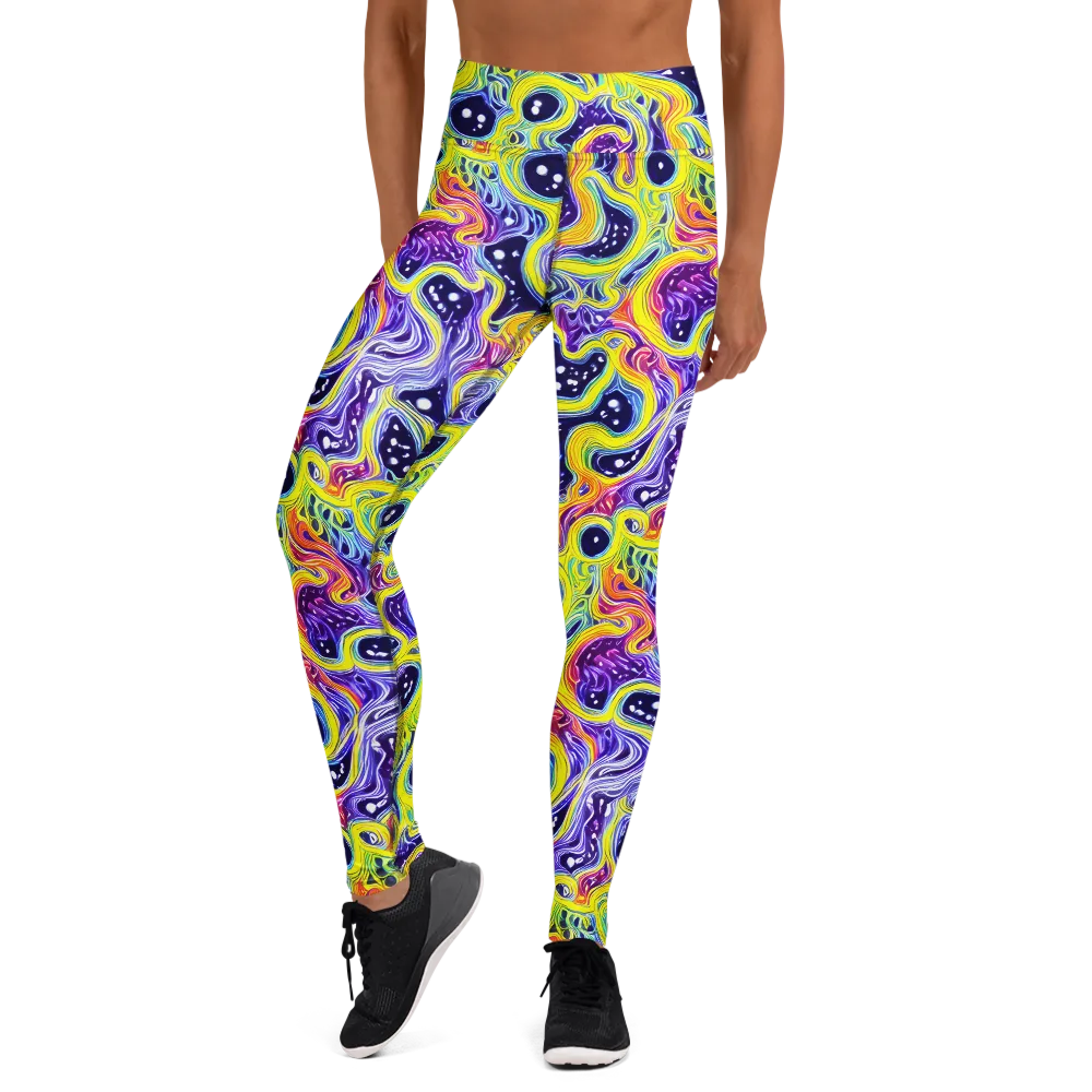 Prismatic Whirlpool on Yoga Leggings — Front