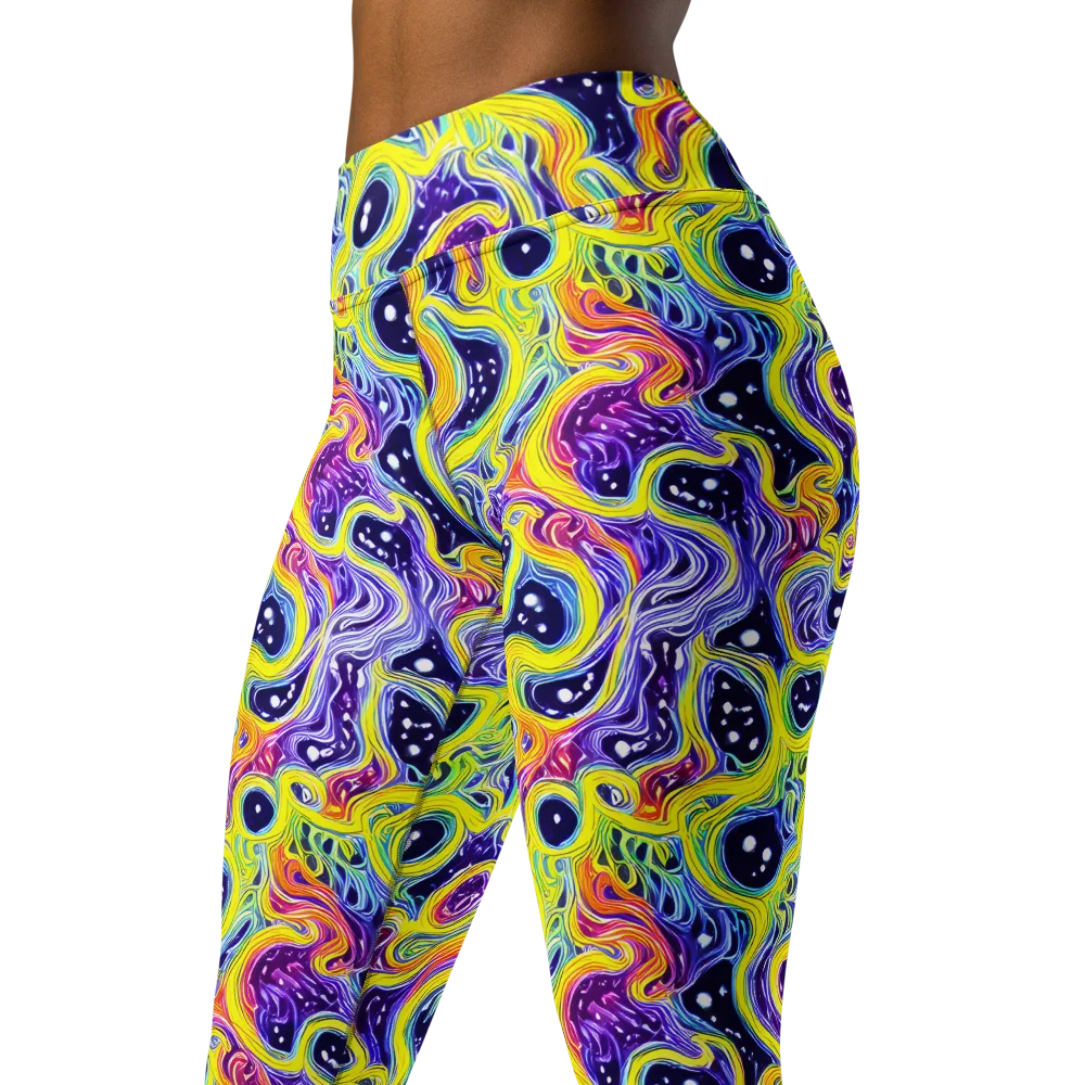 Prismatic Whirlpool on Yoga Leggings — Left Front