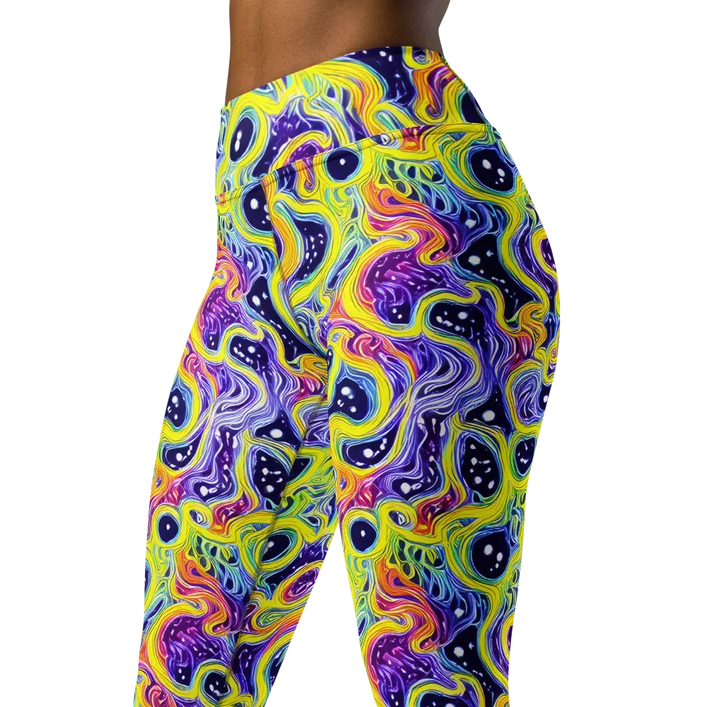 Prismatic Whirlpool on Yoga Leggings — Left Front