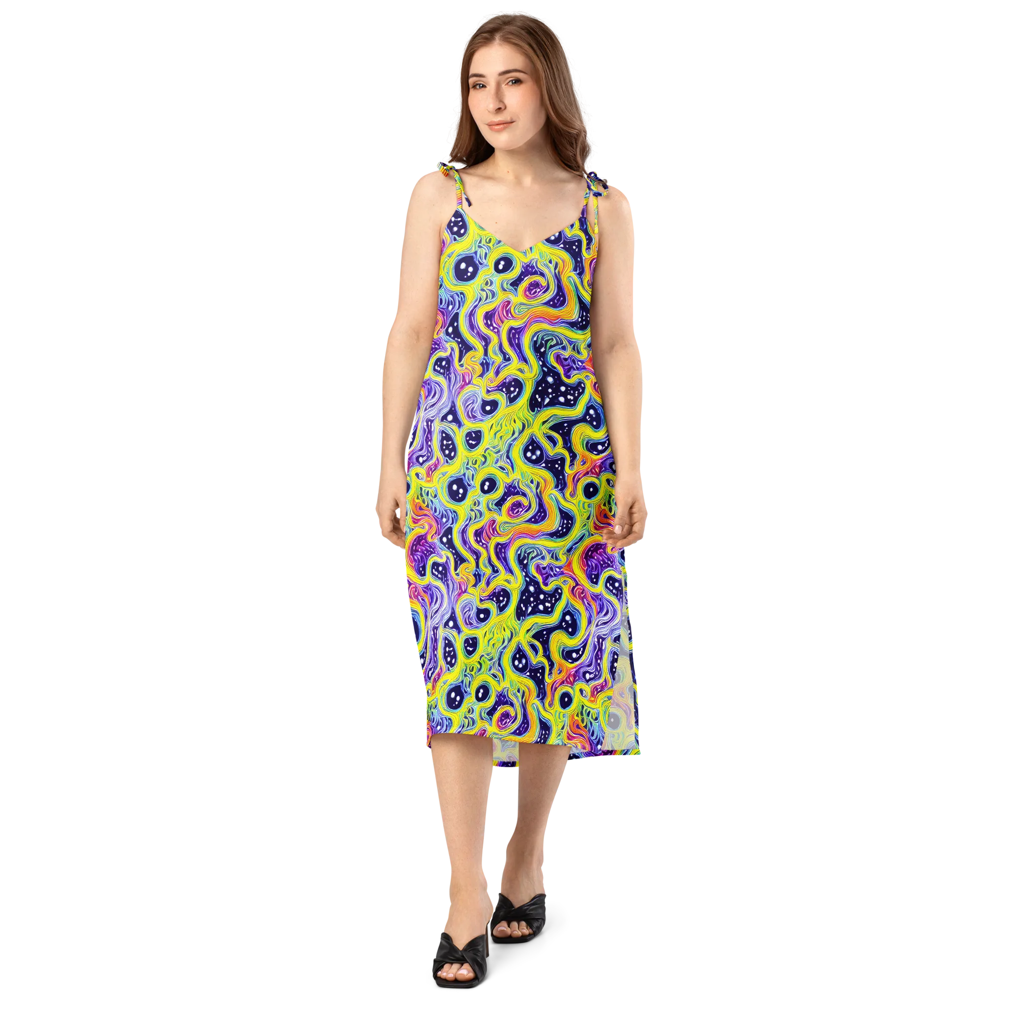 Prismatic Whirlpool on Slip Dress — Front