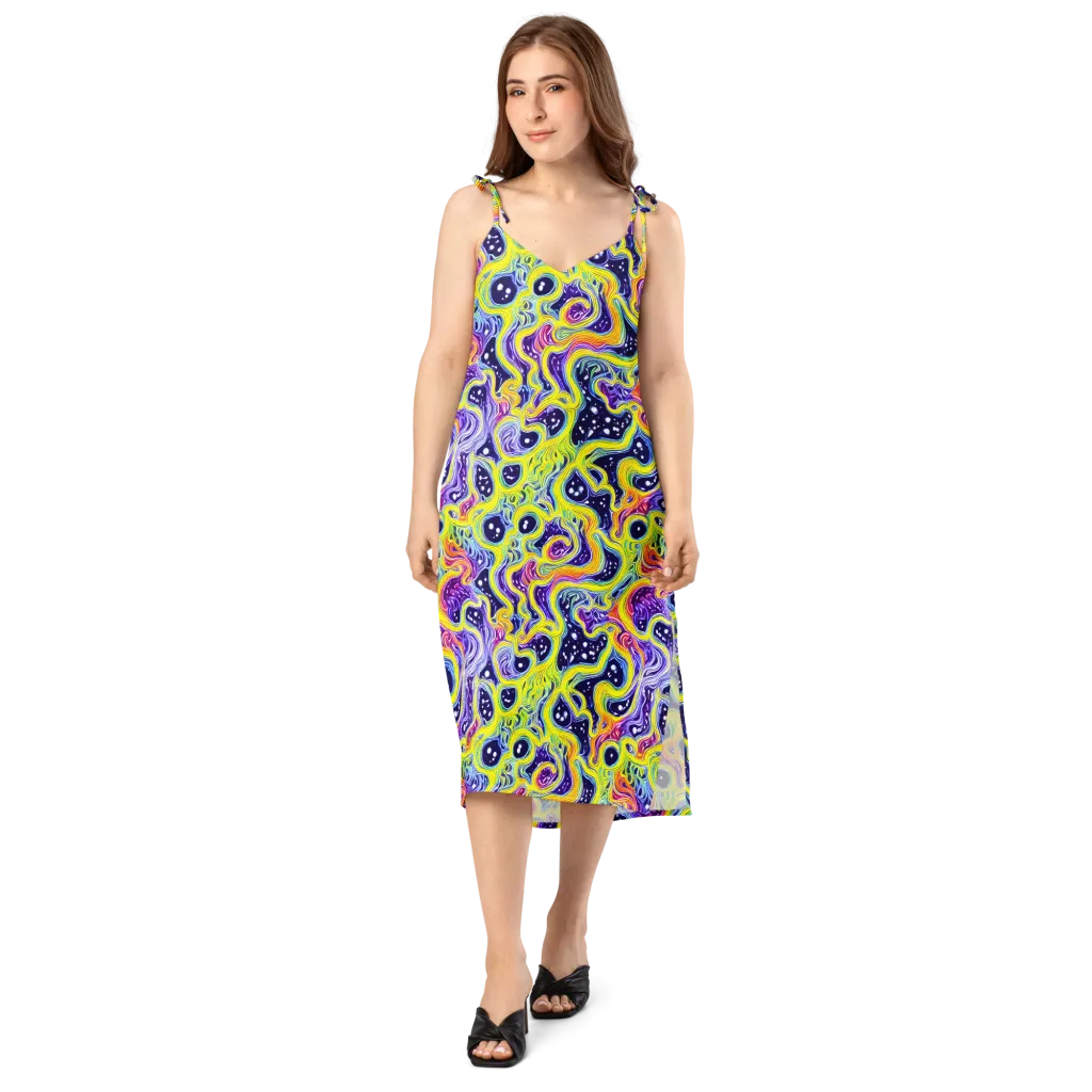 Prismatic Whirlpool on Slip Dress — Front