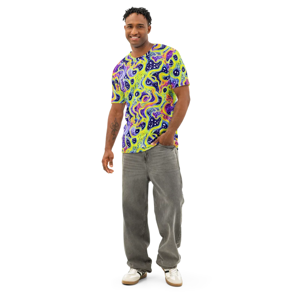 Prismatic Whirlpool on Men's Cotton Crew Neck T-Shirt — Front