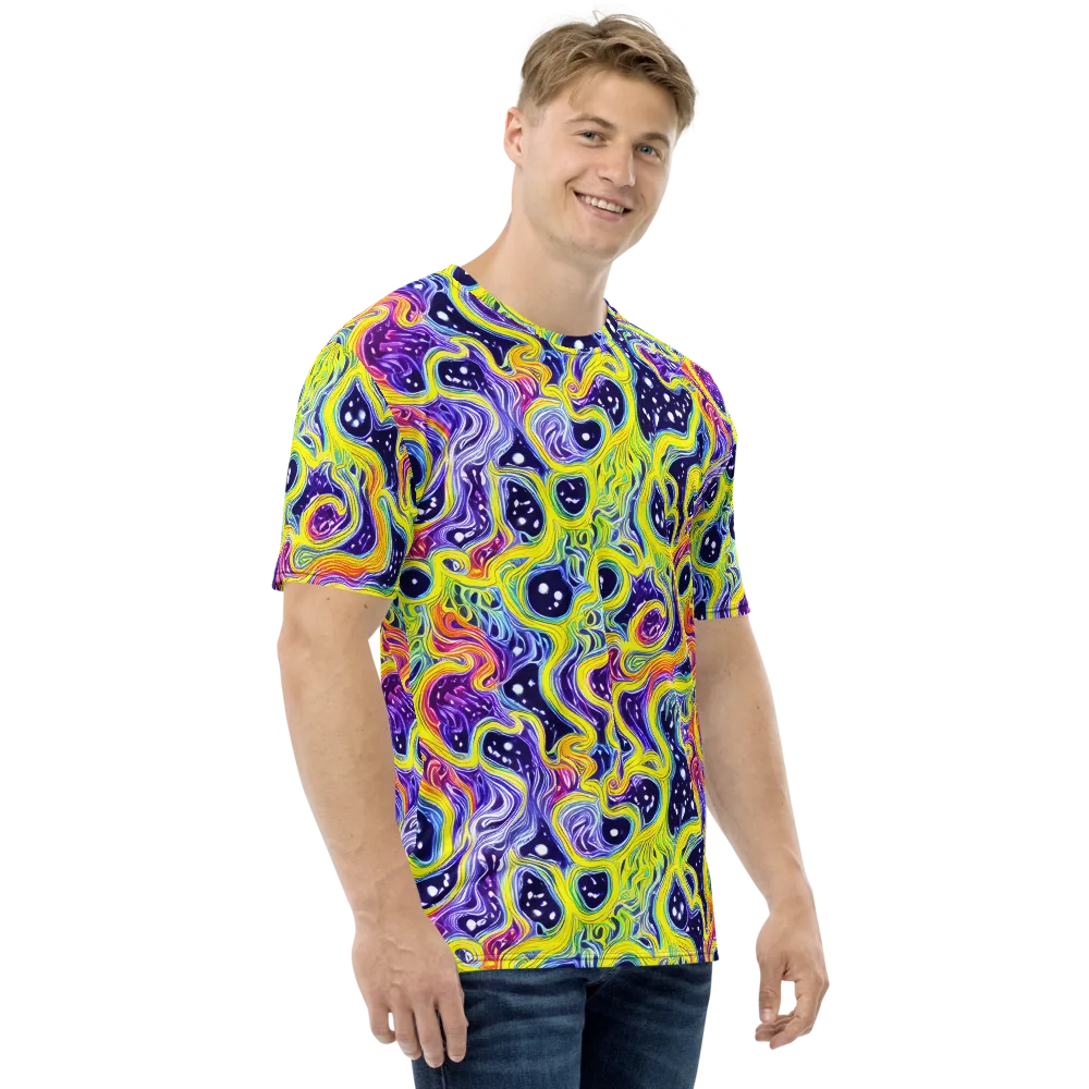 Prismatic Whirlpool on Men's Crew Neck T-Shirt — Right