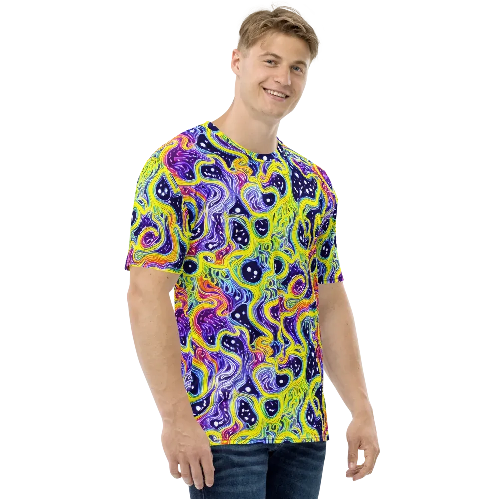 Prismatic Whirlpool on Men's Crew Neck T-Shirt — Right