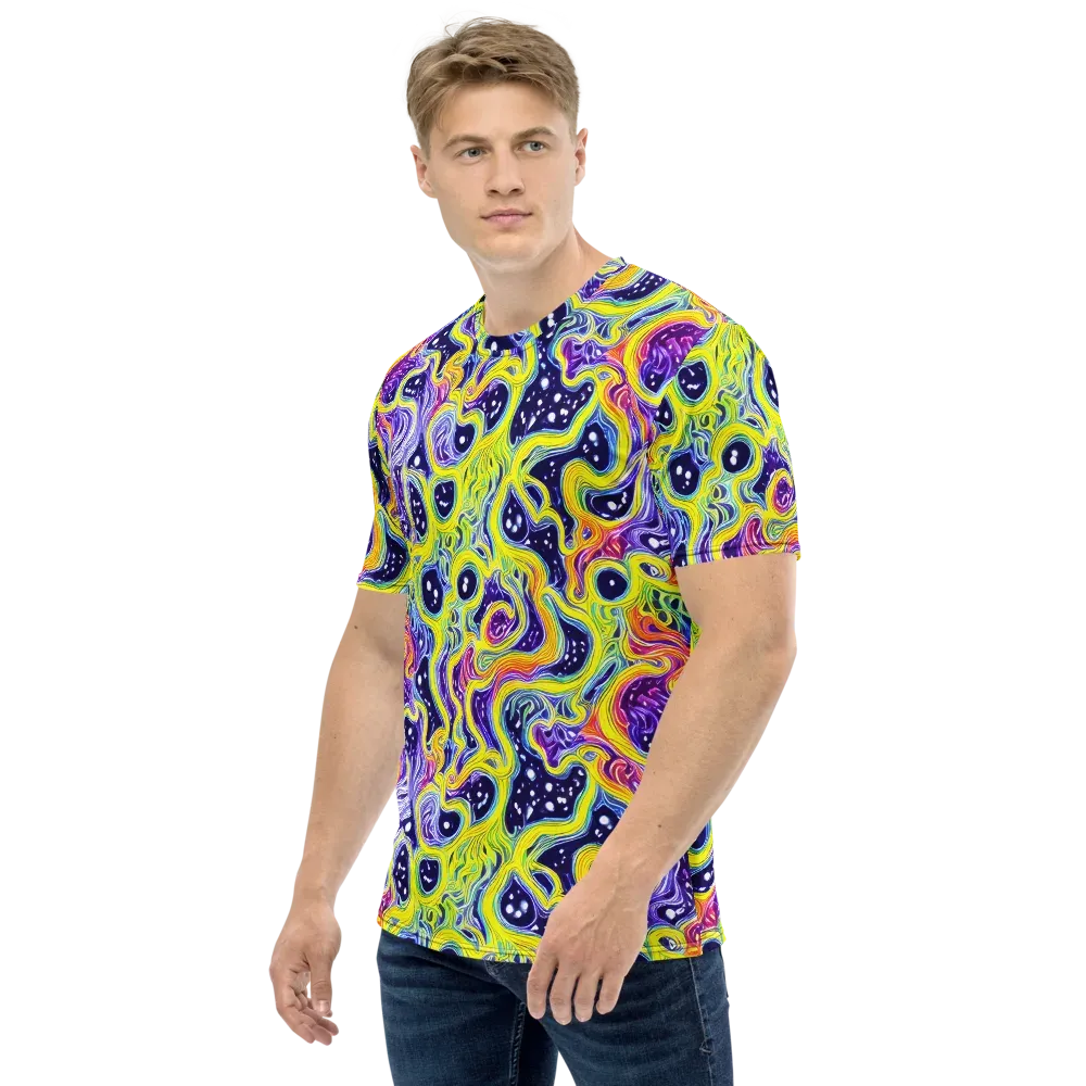 Prismatic Whirlpool on Men's Crew Neck T-Shirt — Left