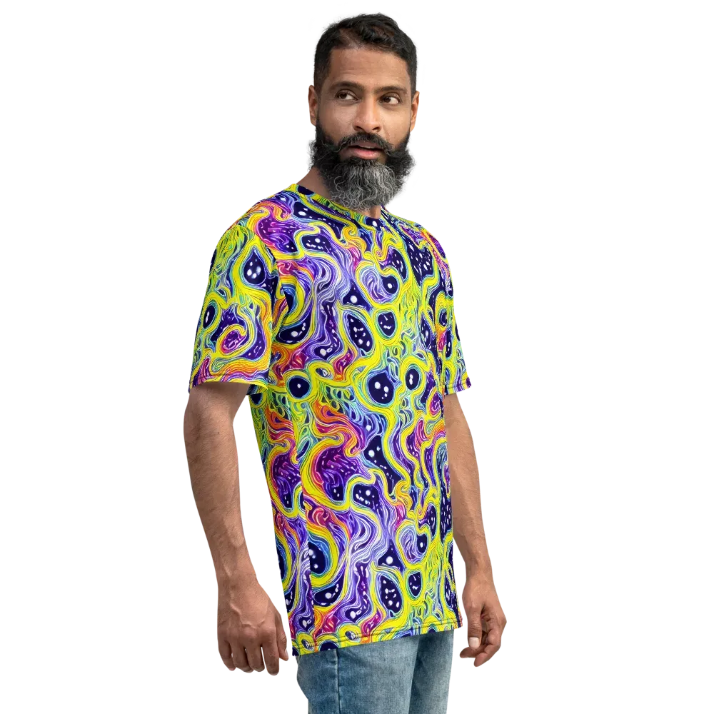 Prismatic Whirlpool on Men's Crew Neck T-Shirt — Right