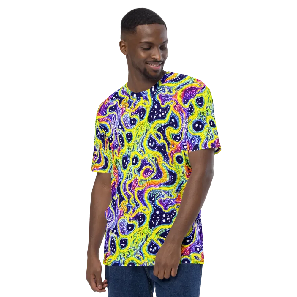 Prismatic Whirlpool on Men's Crew Neck T-Shirt — Left