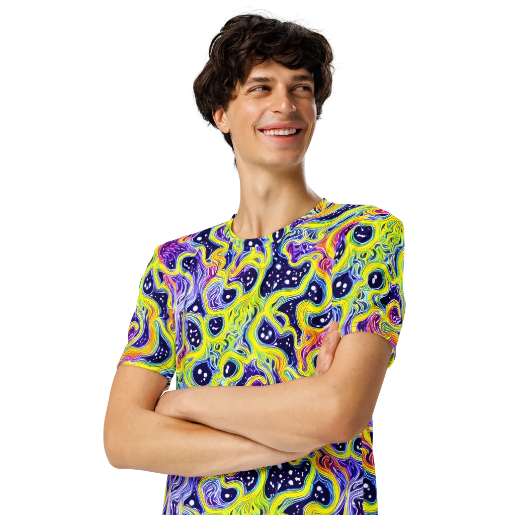 Prismatic Whirlpool on Men's Crew Neck T-Shirt — Left Front