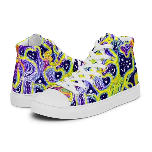 Prismatic Whirlpool on a Men's High Top Canvas Shoes