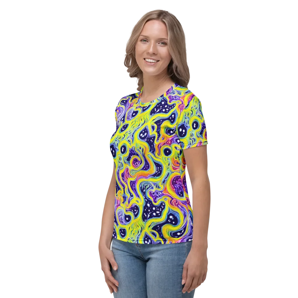 Prismatic Whirlpool on Women's Crew Neck T-Shirt — Left