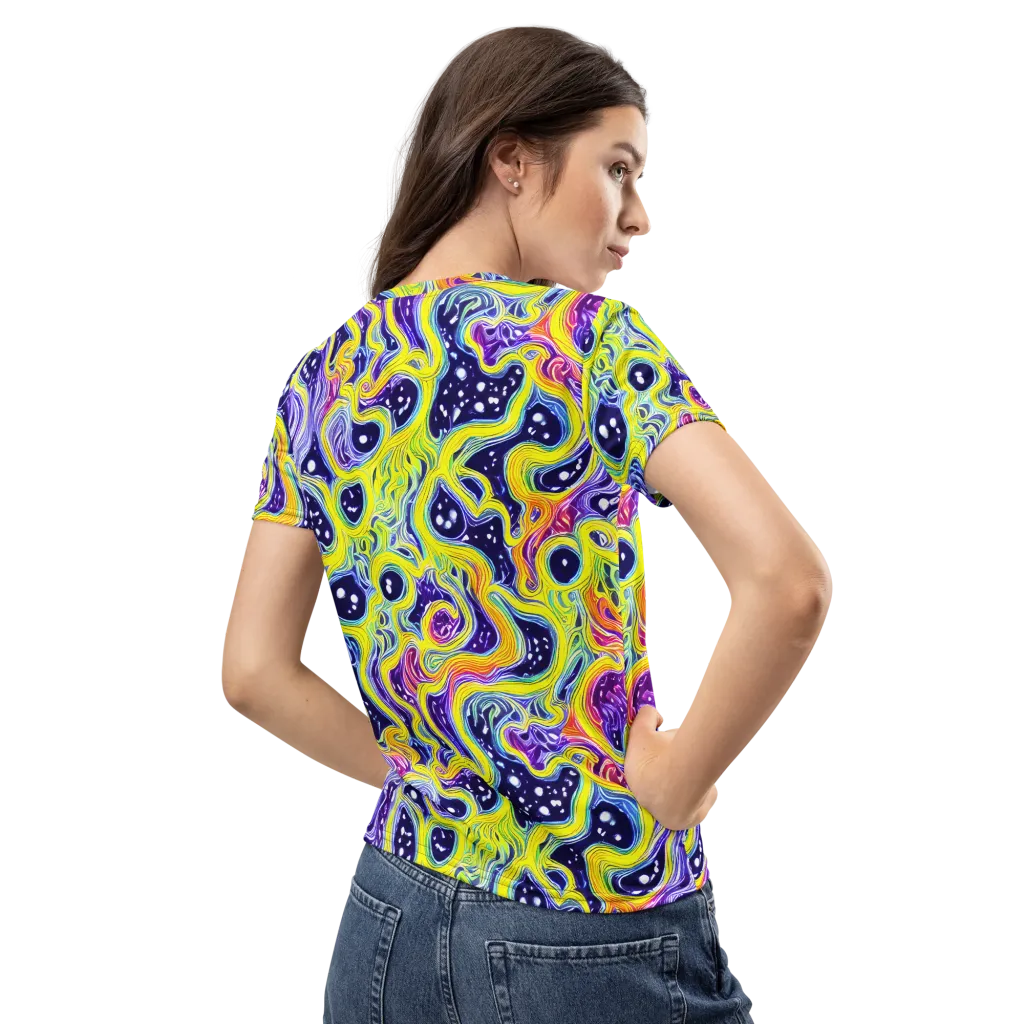 Prismatic Whirlpool on Women's Crew Neck T-Shirt — Back