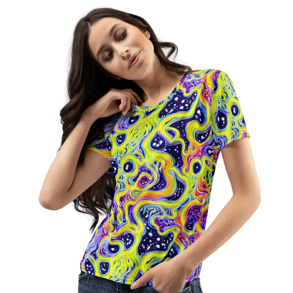Prismatic Whirlpool on Women's Crew Neck T-Shirt — Left Front