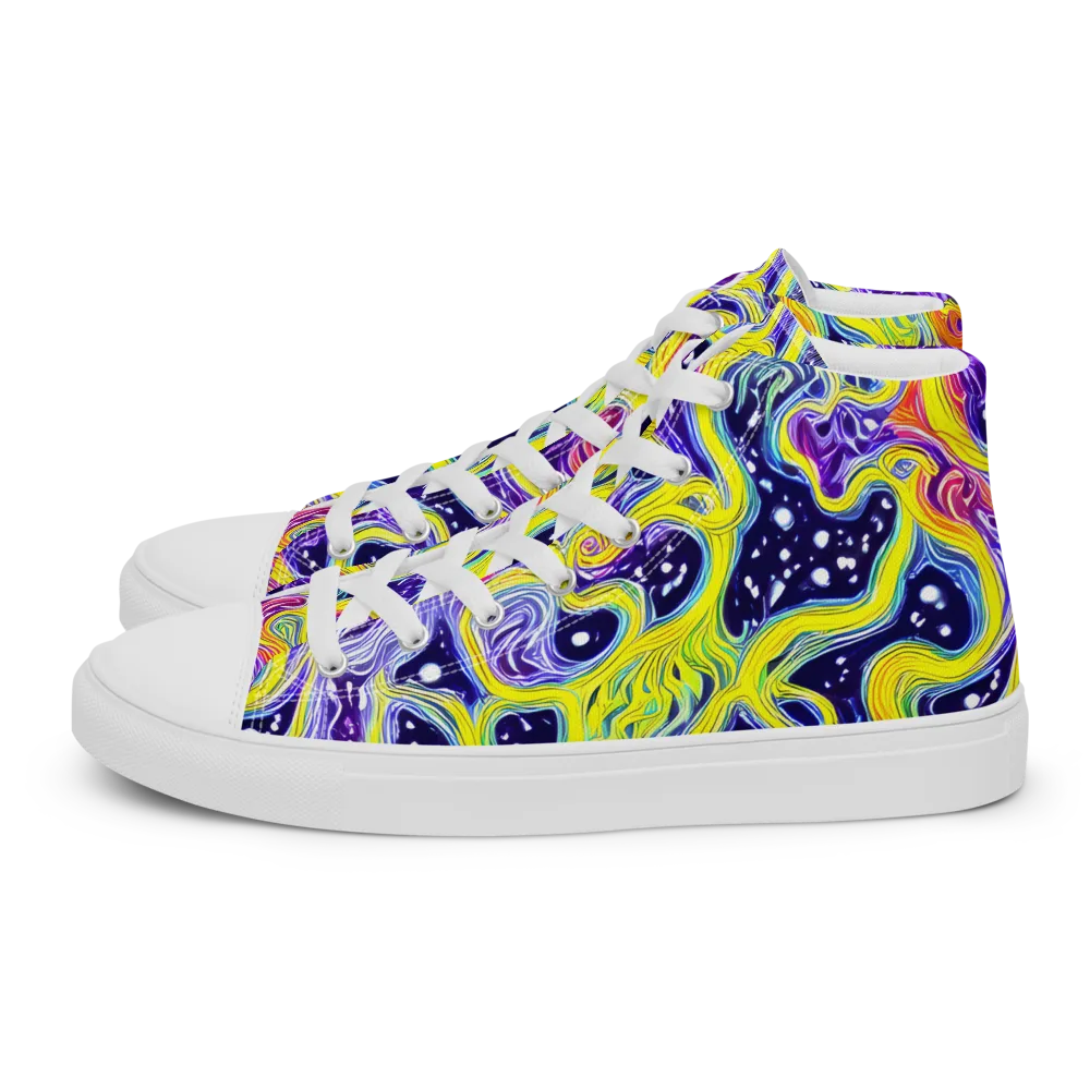 Prismatic Whirlpool on Women's High Top Canvas Shoes — Left