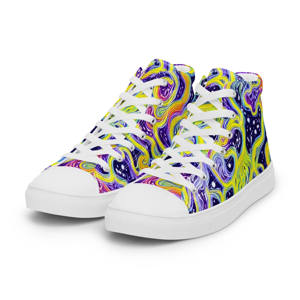 Prismatic Whirlpool on Women's High Top Canvas Shoes — Left Front