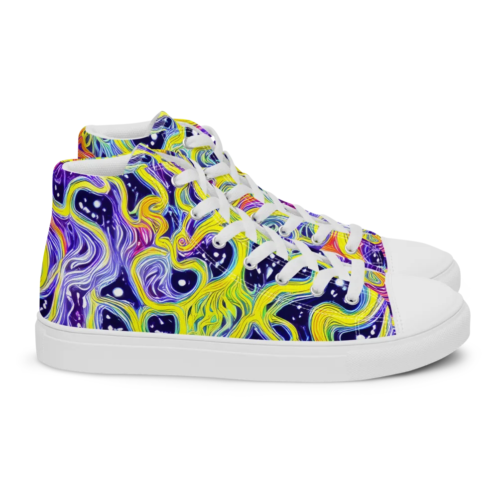 Prismatic Whirlpool on Women's High Top Canvas Shoes — Right