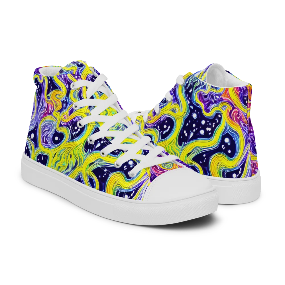 Prismatic Whirlpool on Women's High Top Canvas Shoes — Right