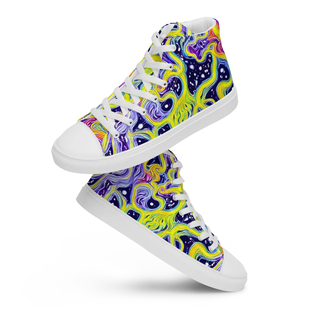 Prismatic Whirlpool on Women's High Top Canvas Shoes — Front