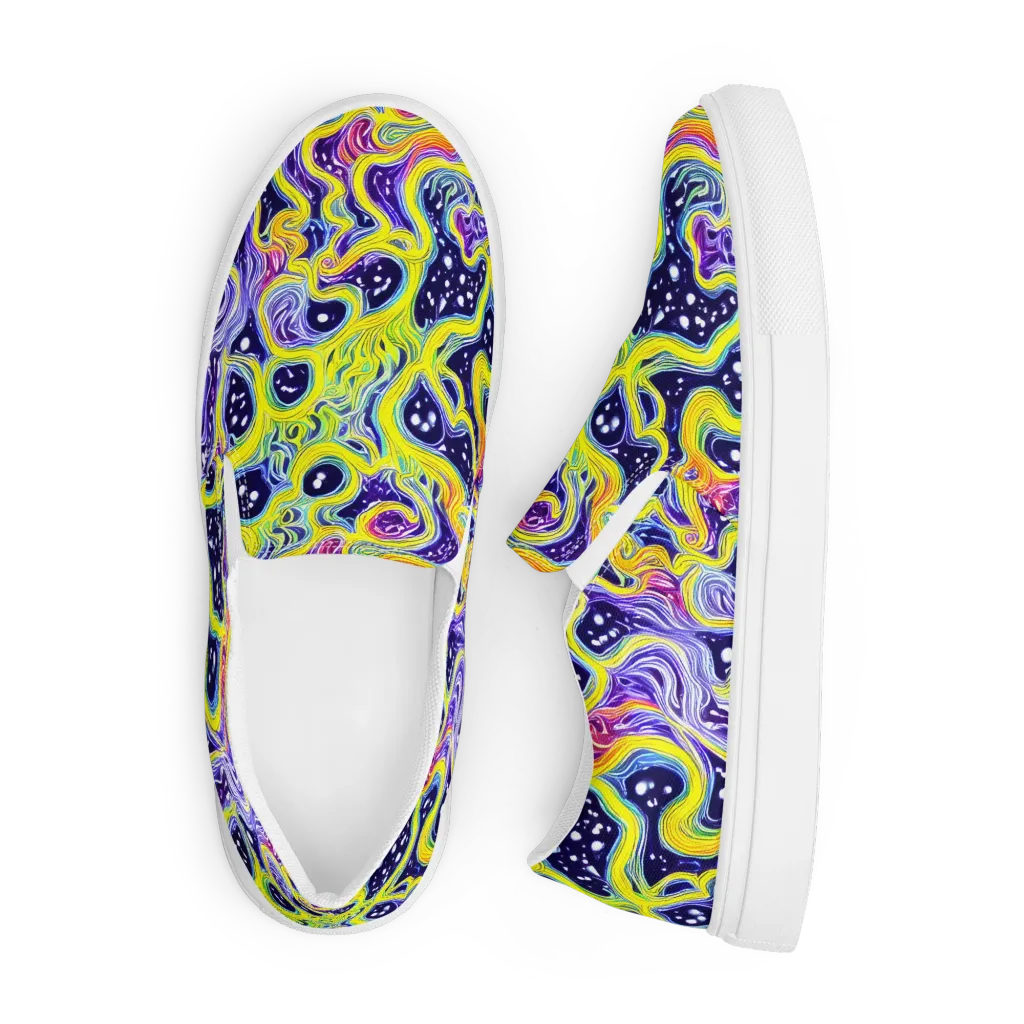 Prismatic Whirlpool on Men's Slip-On Canvas Shoes — Front