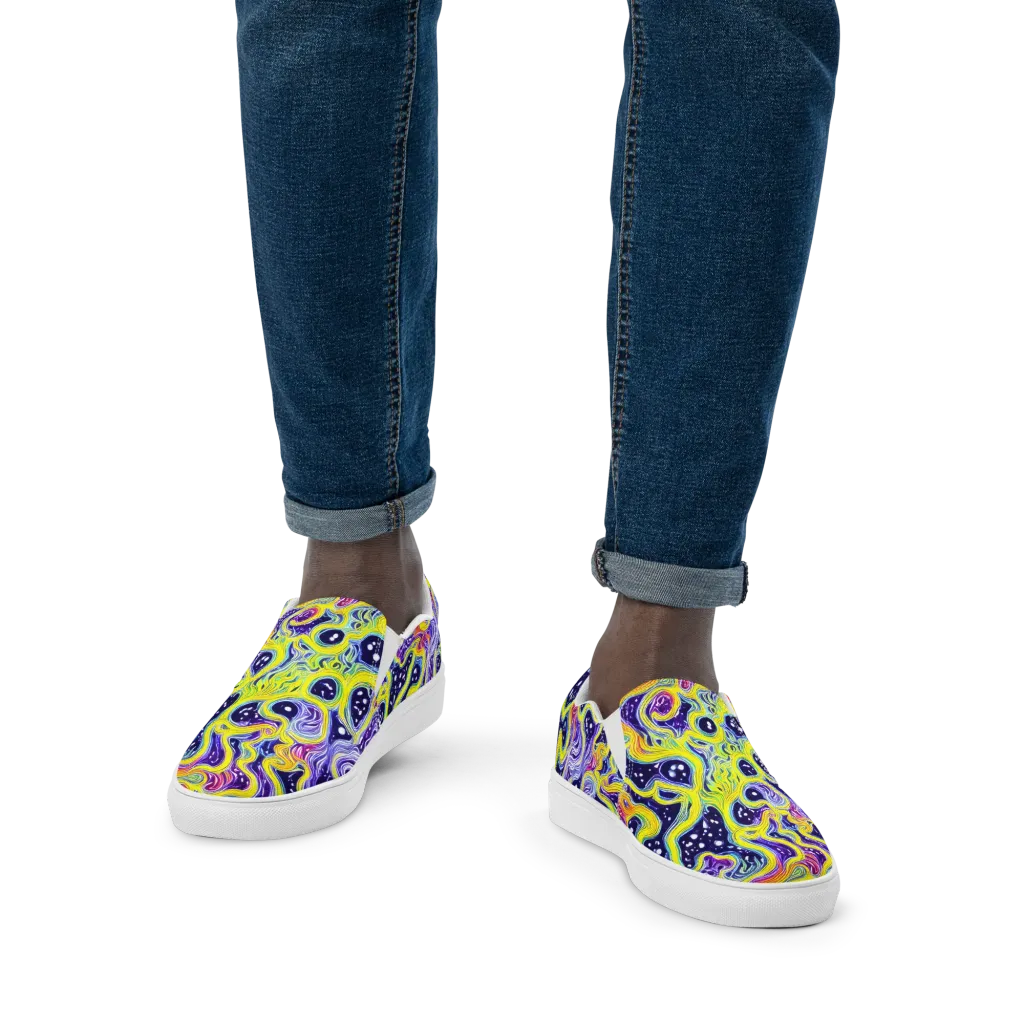 Prismatic Whirlpool on Men's Slip-On Canvas Shoes — Front