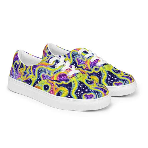Prismatic Whirlpool on a Men's Lace-Up Canvas Shoes