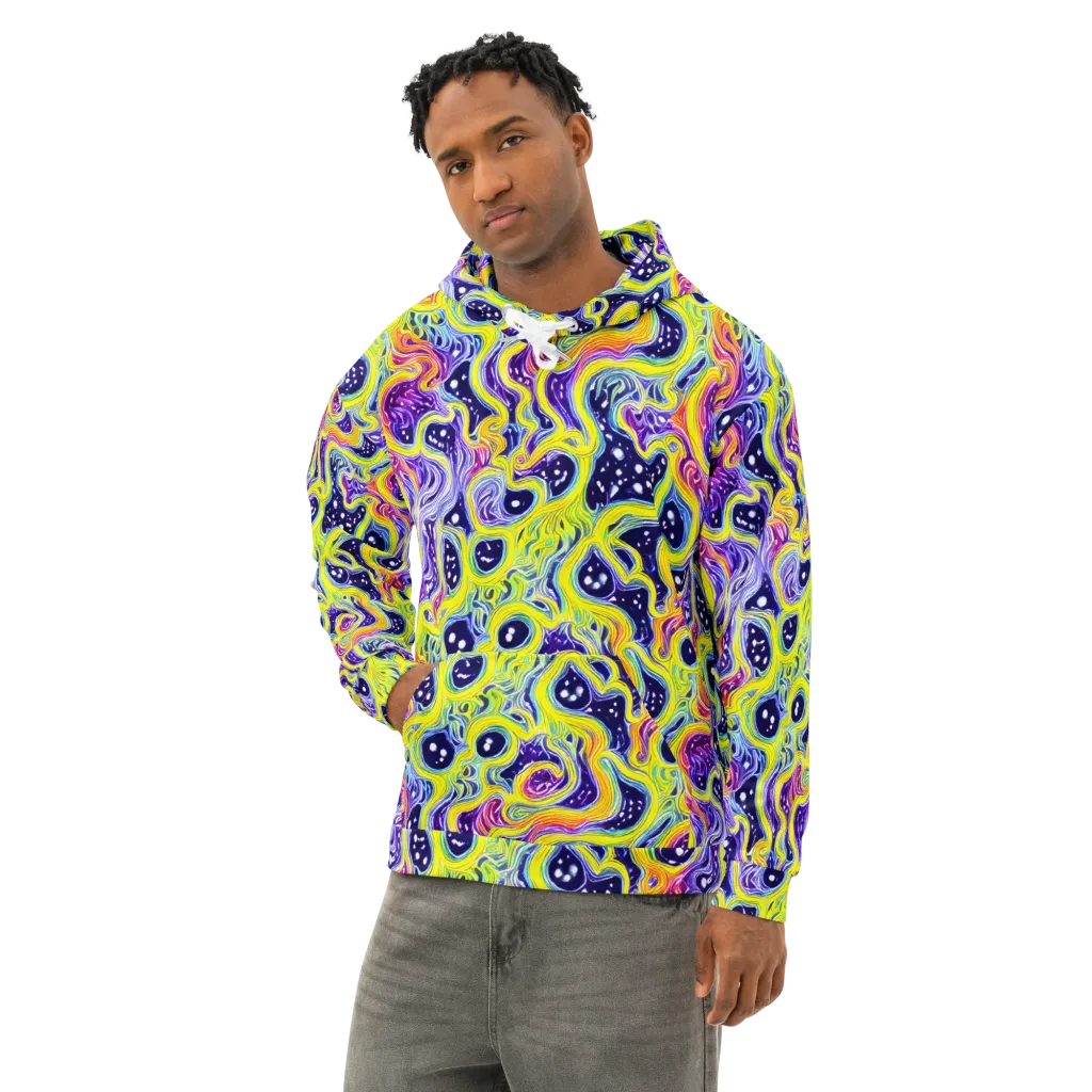 Prismatic Whirlpool on Cotton Hoodie — Left Front