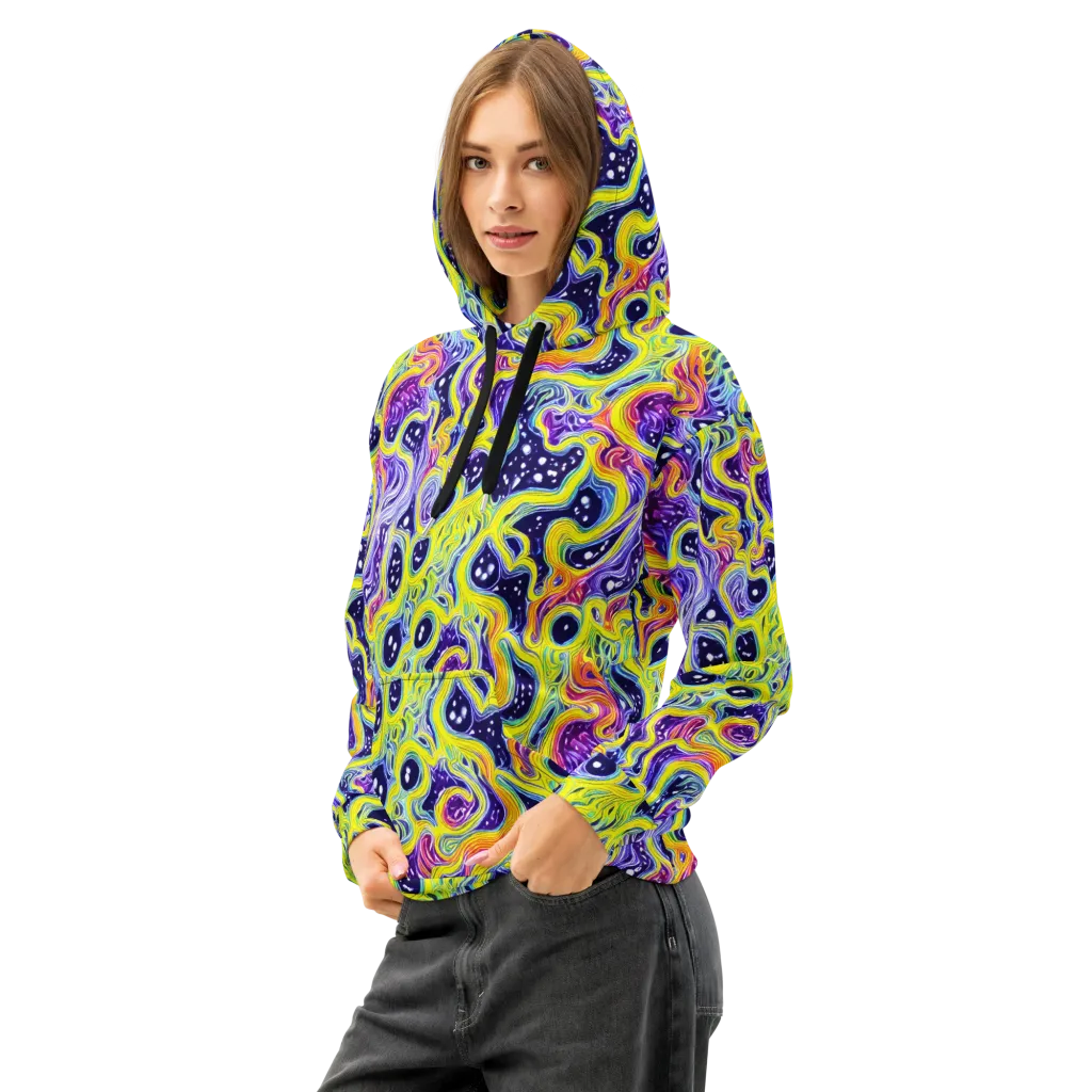 Prismatic Whirlpool on Cotton Hoodie — Left Front
