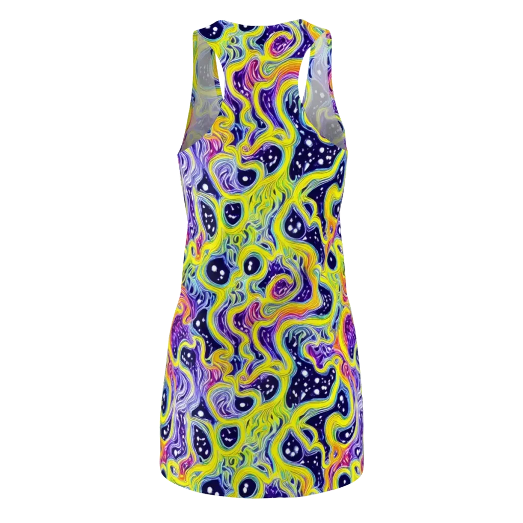 Prismatic Whirlpool on Racerback Dress — Back