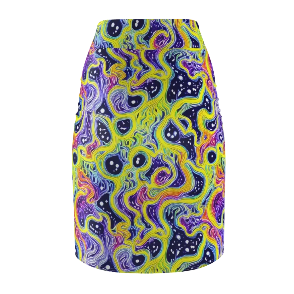 Prismatic Whirlpool on Pencil Skirt — Back