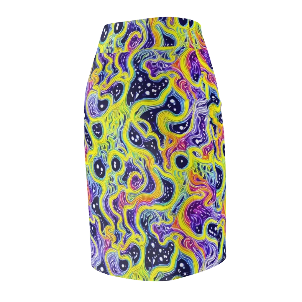 Prismatic Whirlpool on Pencil Skirt — Back Side
