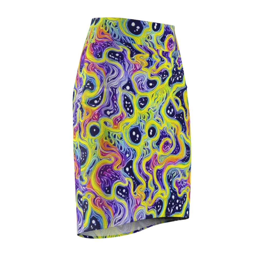 Prismatic Whirlpool on Pencil Skirt — Front Side