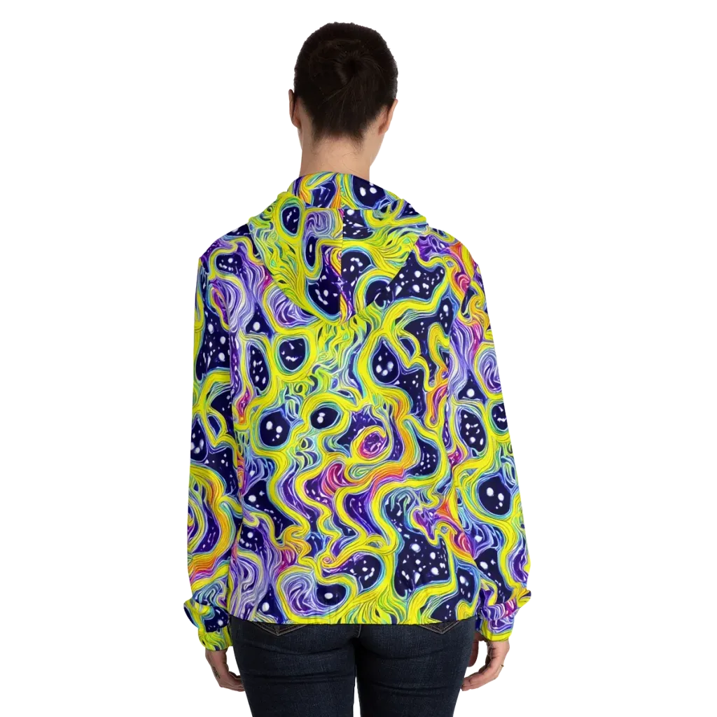 Prismatic Whirlpool on Women's Full-Zip Hoodie — Back On Person