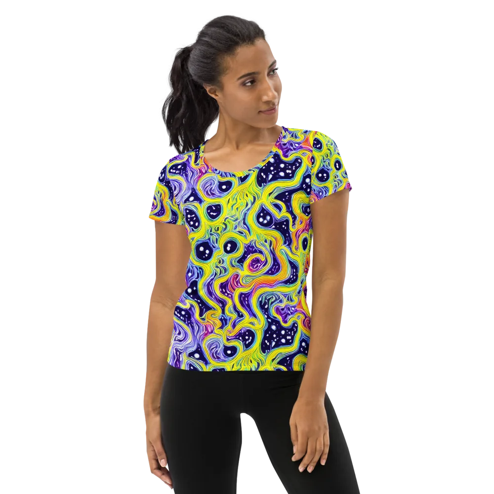 Prismatic Whirlpool on Women's Athletic T-Shirt — Front
