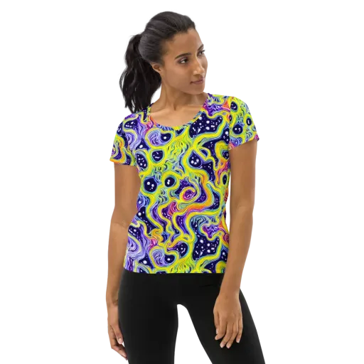Prismatic Whirlpool on a Women's Athletic T-Shirt