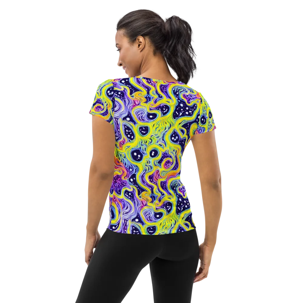 Prismatic Whirlpool on Women's Athletic T-Shirt — Back