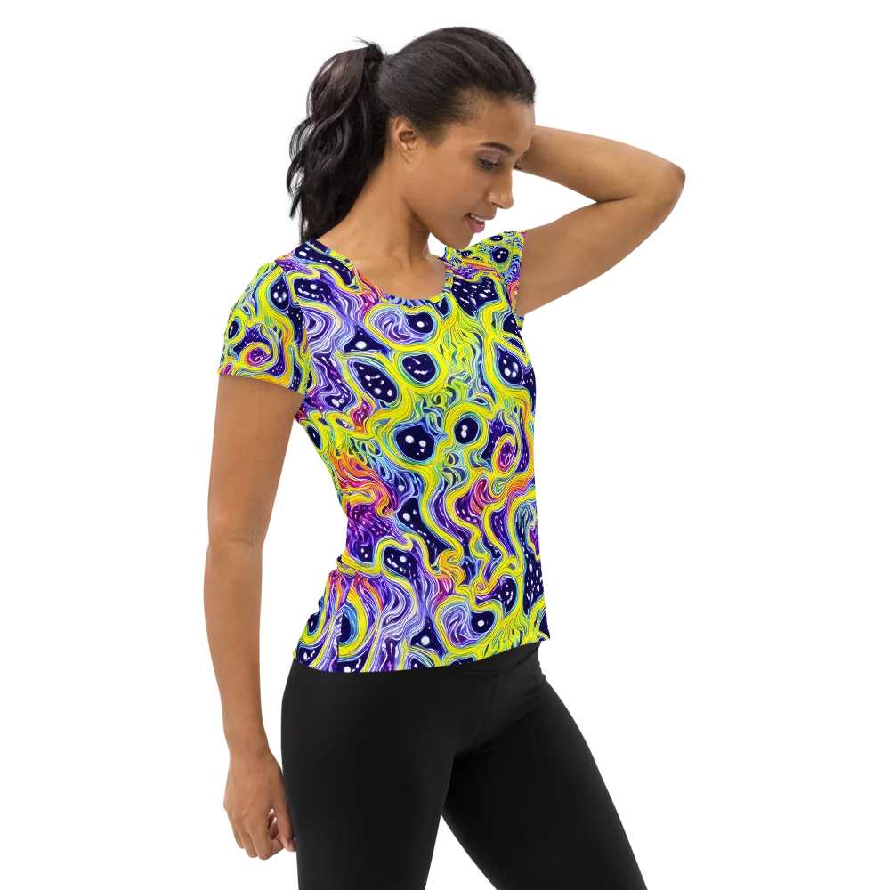 Prismatic Whirlpool on Women's Athletic T-Shirt — Right
