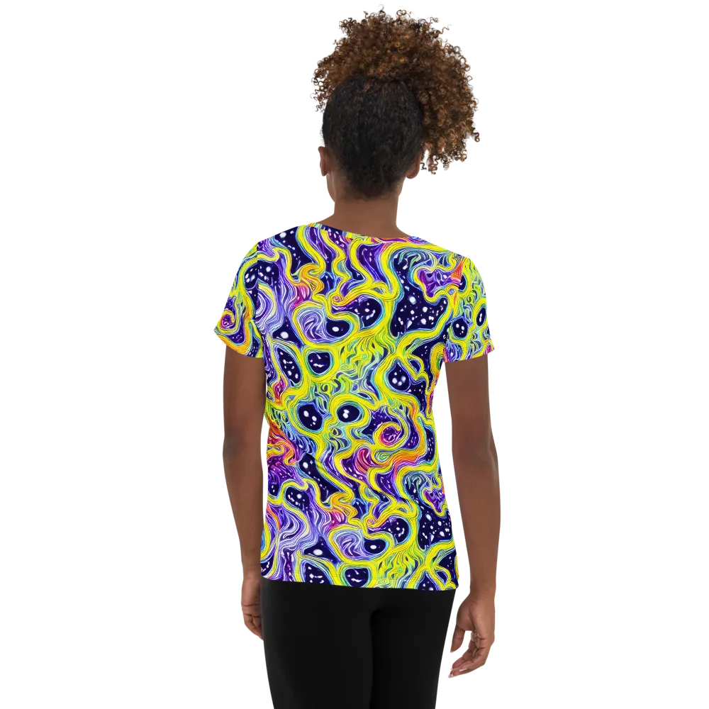 Prismatic Whirlpool on Women's Athletic T-Shirt — Back